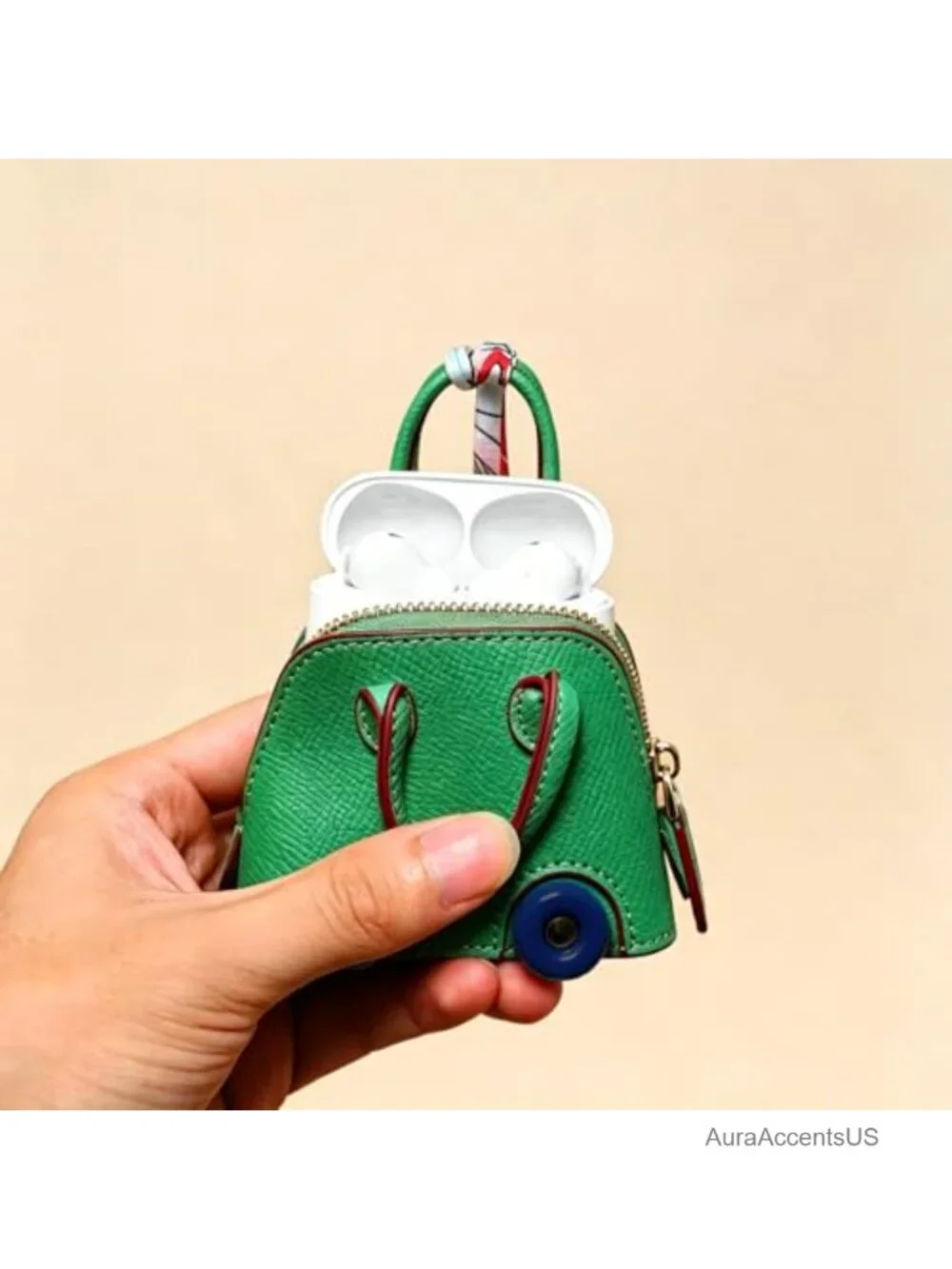 Mini Backpack Keychain Faux Leather Coin Purse with Twist Lock
